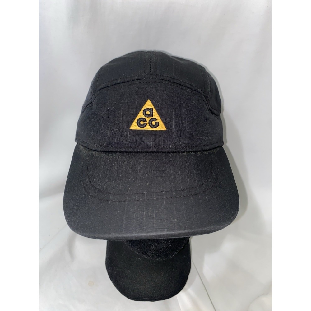 Nike ACG NRG Tailwind 5 Panel Black Ripstop Strapback Hat Cap 2021 CV2625-010